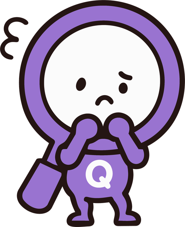 考えている紫のQちゃん